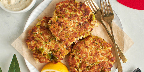 Crab Cakes with Brussels & Bacon