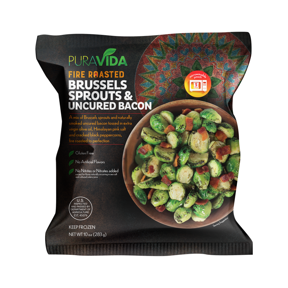 Fire Roasted Brussels Sprouts & Uncured Bacon