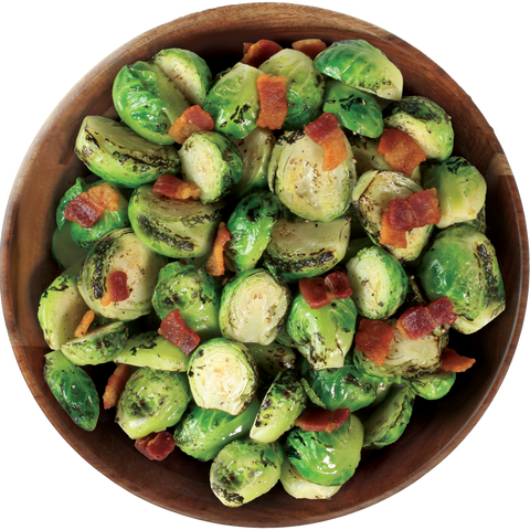 Fire Roasted Brussels Sprouts & Uncured Bacon