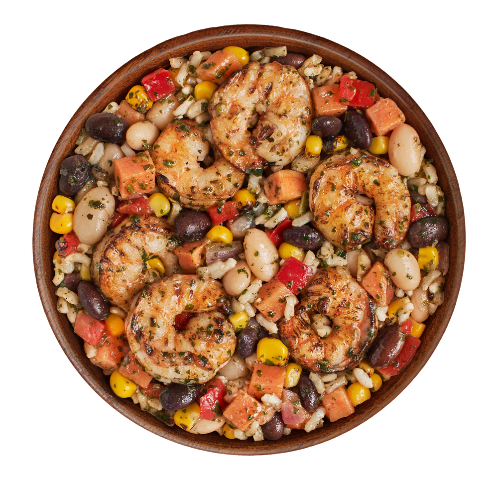 Argentinian Style Chimichurri Grilled Shrimp Bowl With A Traditional Chimichurri Sauce