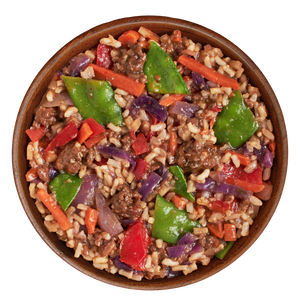 Spicy Thai Basil Beef Bowl With A Spicy Thai Basil Sauce