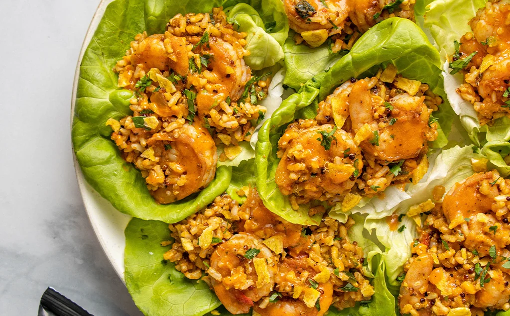 Shrimp Paella Lettuce Cups